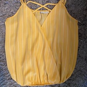 yellow pin striped boutique tank top